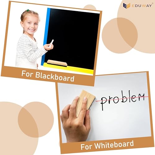 Image of Eduway Premium Non-Magnetic Whiteboard /Chalkboard Wooden Duster Eraser | Perfect Clean for Blackboard & Durable | Ideal for Teacher, Office, School, and Home | Pack of 1