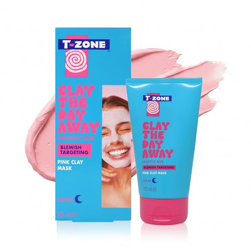 T-Zone Australian Pink Clay Mask with Kakadu Plum 125ml - Brightening & Detoxifying Face Mask Tightens Pores Draws Out Impurities & Restores Radiance Enriched with Vitamin C Aloe & Witch Hazel