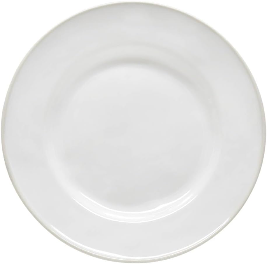 Costa Nova Ceramic Stoneware 9'' Salad Dessert Plate - Beja Collection, White & Cream | Microwave & Dishwasher Safe Dinnerware | Food Safe Glazing | Restaurant Quality Tableware