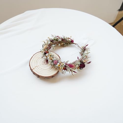 Corona de flores secas para boda miniatura 5
