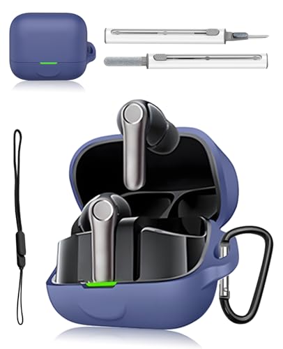 EarFun Air Pro 4+�p�P�[�X - �\�t�g�V���R���ی�J�o�[ ���C�����X�[�d�Ή� �S�ʕی� �w��h�~ �ϏՌ� �J���r�i�t�� �N���[�j���O�L�b�g �X�g���b�v�t�� (�u���[)