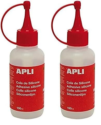 APLI 13349 - Cola de silicona, 100 ml (Paquete de 2)