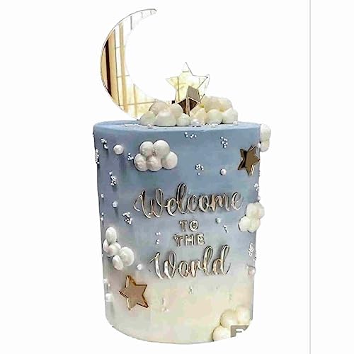 Topo De Bolo LUA COM ESTRELAS 16CM - UN