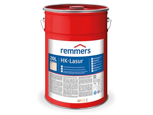 Remmers HK-Lasur 3in1 weiß, 20 Liter, Holzlasur aussen, 3facher Holzschutz mit Imprägnierung + Grundierung + Lasur, Feuchtigkeit- und UV-Schutz