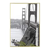 Frametory, 18x24 Metal Wall Mount Frame For Prints, Aluminum Picture Frame With Real Glass (Gold,...