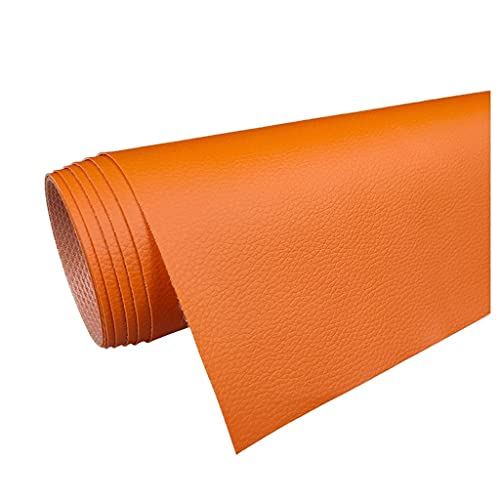 Imitation cuir tissu texturé orange pour rénover un canapé et créer des assises