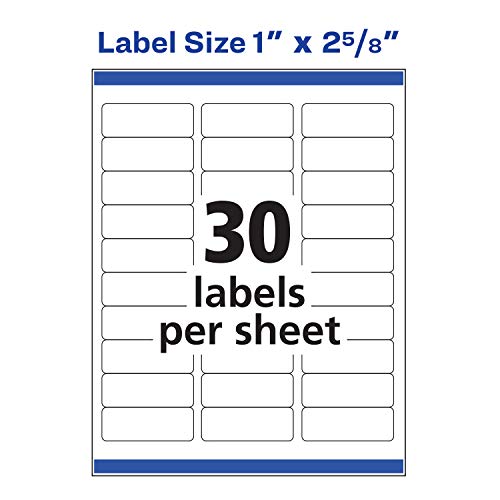 Avery Easy Peel Printable Address Labels With Sure Feed, 1" X 2-5/8", White, 750 Blank Mailing Labels (08160) #TOP4