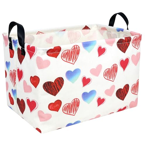 Image of Valentine's Day Basket Gift for Empty Cute Heart Large Storage Bin for Kid and Baby Room Decor (Beauty Love)