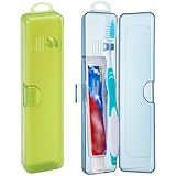 2 Packs Toothbrush Travel Case, Breathable Toothbrush Travel Holders, Compact Portable Toothbrush Holder for Travel, Vacation, Camping, Gym, Business Trips, Office, Cruise