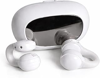 Open Ear Wireless Earbuds with Smart Display Charging Case, Bluetooth Ear Hook Headphones, Touch Control, Long Battery Life (White)