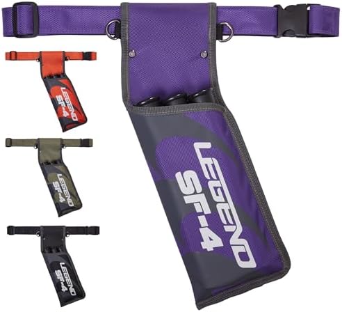Legend SF4 Field Quiver for Arrows – Beginner-Friendly Arrow Quiver with 3 Arrow Tubes, Durable Right-Handed Archery Quiver with Adjustable Belt Strap, Waist Quiver Arrow Holder for Field Archery