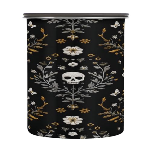 Contenedor para café con diseño Skull and Flower 500 ml