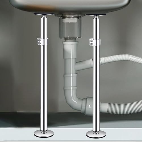 Support d'évier de cuisine en acier inoxydable réglable de 43 à 75 cm robuste - 8