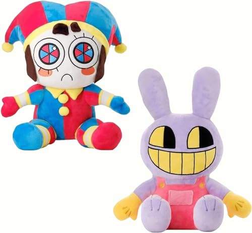 Maomoto Das erstaunliche digitale Zirkus-Pflüschtiere Jax Plush Pomni Plushies Geschenke für Kinder und Erwachsene Geburtstag und Weihnachten (2Stück)
