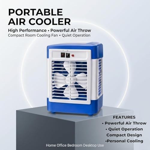 Image of Drumstone (3 years warranty) Compact Personal Desktop Air Cooler and Humidifying Fan for Office Desks and Bedside Tables, USB Powered, 3 Speed Modes, Lightweight Portable Cooling Solution