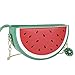 QZUnique Fruit Shape Handbag PU Crossbody Metal Chain Shoulder Bag Adjustable Strap Clutch Jelly Purse Watermelon