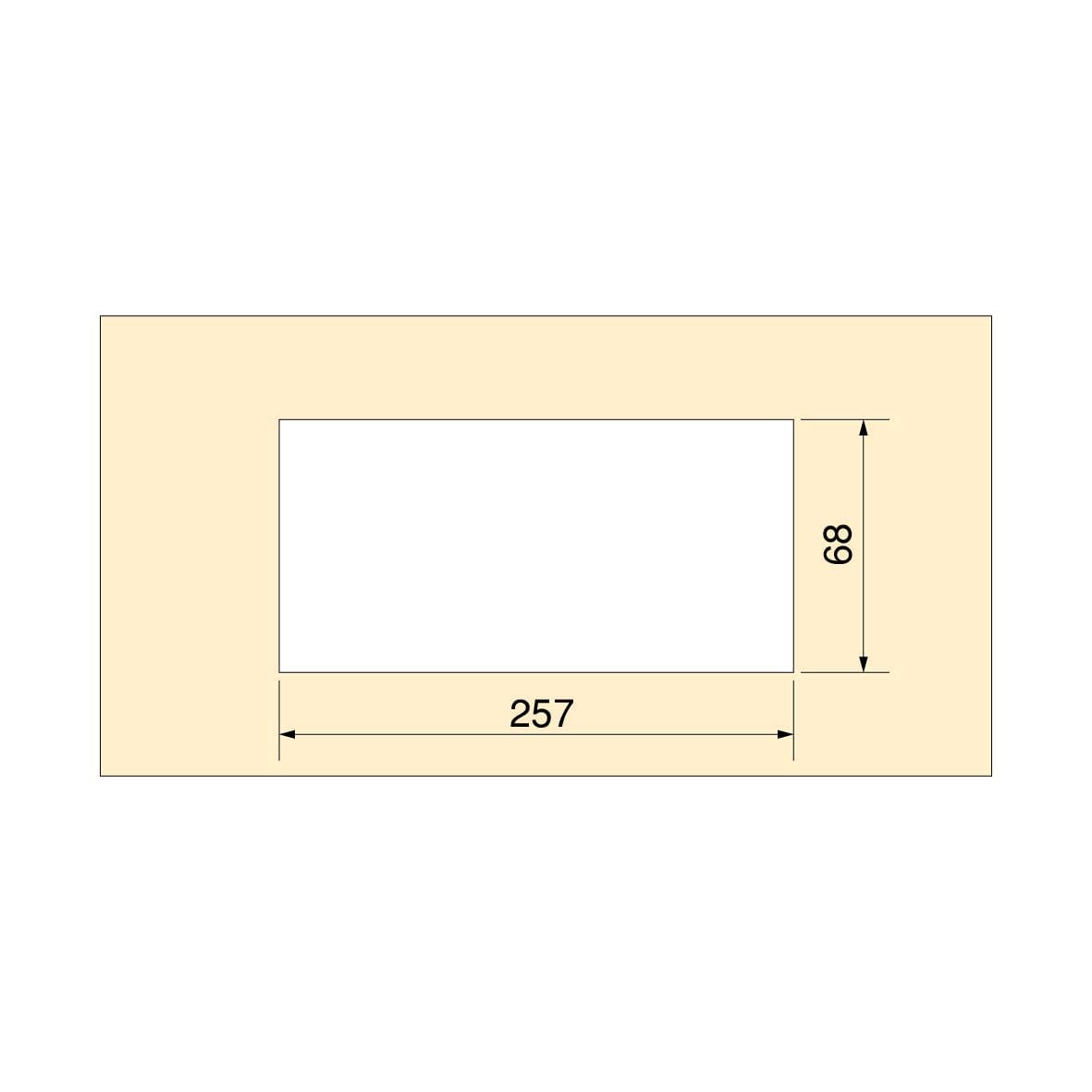 Emuca - Pasacables para Mesa, Rectangular, 269x80mm, para encastrar, Aluminio, Pintado Blanco