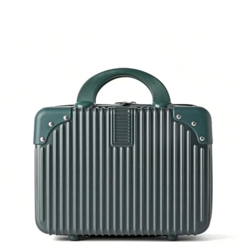 Image of SUNBEETMini Hard Shell Hard Travel Luggage Makeup Case Small Portable Carrying Case Suitcase Organizer Makeup Storage Box for Women (B-Dark Green)