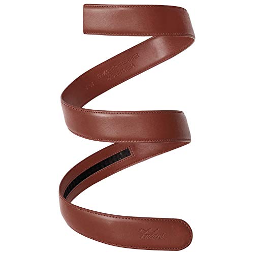 Falari Men's Leather Ratchet Belt Strap Without Buckle 34mm For 35mm Buckle, Strap ONLY