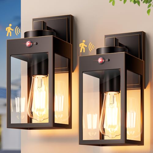 Image of Gleamz Motion Sensor Outdoor Garage Lighting Fixture, Anti-Rust, Waterproof