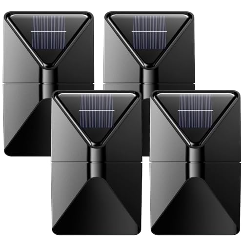 Paquete de 4 apliques solares de pared para exteriores, luces LED impermeables para porche, jardín, patio, balcón y entrada