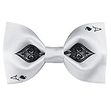 GUUNIEE Mens 100% Satin Silk Pre-tied Bowtie Poker Ace Bow Ties (Ace of Spades-1)