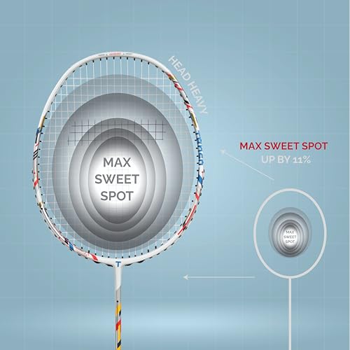 Image of TANSO Lightbearer Full Graphite Ultra Light Weight Carbon Fibre Strung Badminton Racket (32 Lbs Tension, 675 mm Long, 77 Grams, Strung with Premium Strings and Full Racquet Cover)