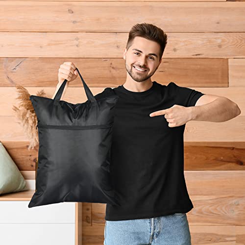 2 Pcs Travel Laundry Bag With Handle Dirty Clothes Bag For Traveling Hanging Laundry Hamper With Two Zippered Pockets Washable Reusable For Sports Gym Home Travel College Dorm (Black) #TOP5
