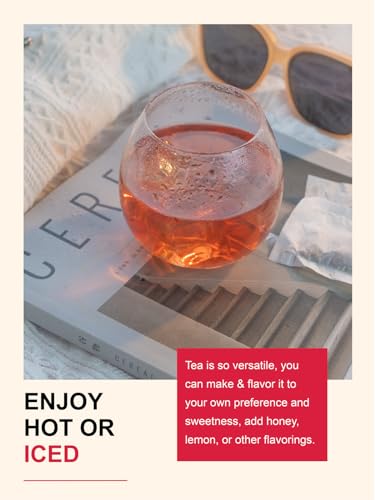Image of TeeLux Rosehip & Hibiscus Tea Bags, Tart & Fruity Taste, 60 Count | Rosehip & Hibiscus Blend Herbal Tea, Caffeine Free, Sugar Free, Enjoy Hot or Iced