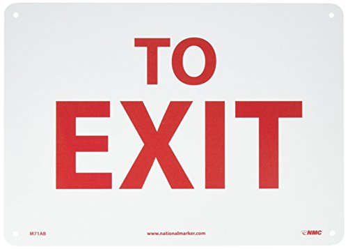 Panneau de sécurité NMC M71AB en aluminium avec texte rouge sur fond blanc 35,6 x 25,4 cm