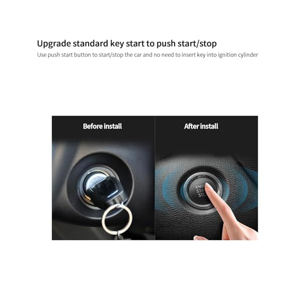EASYGUARD EC002-HY-NFC-NS PKE Passive Keyless Entry Car Alarm System Remote Start Starter Push Start Stop Button NFC Lock Unlock DC12V (with Shock Sensor) - Image 4
