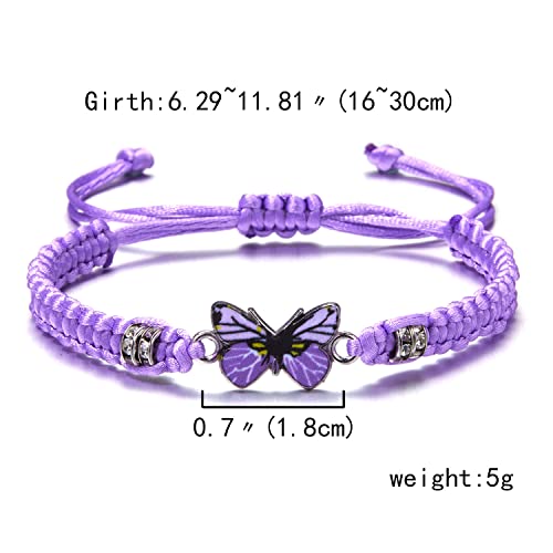 Always Believe in Yourself Butterfly Bracelet - Cute Charm Bracelets for Women, Adjustable Braided Rope, Lucky Friendship Matching Bracelet4