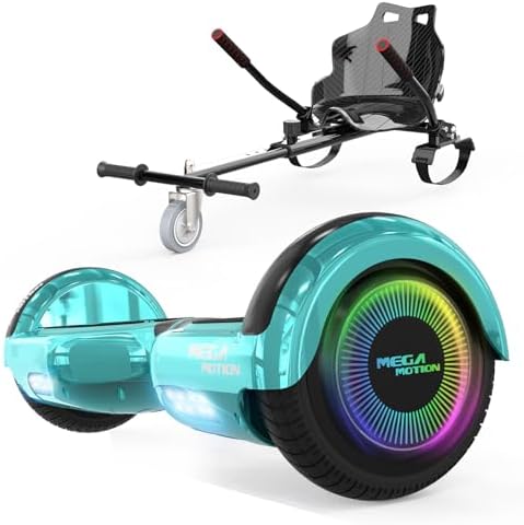 MEGA MOTION 6.5 Zoll Hoverboards mit Sitz für Kinder, Geschenk für Kinder, mit Bluetooth-Lautsprecher-leistungsstarkem Motor, mit LED-Leuchten