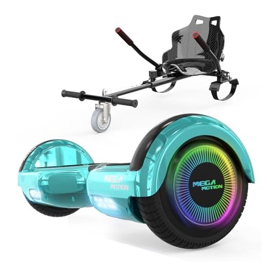 MEGA MOTION 6.5 Zoll Hoverboards mit Sitz für Kinder, Geschenk für Kinder, mit Bluetooth-Lautsprecher-leistungsstarkem Motor, mit LED-Leuchten