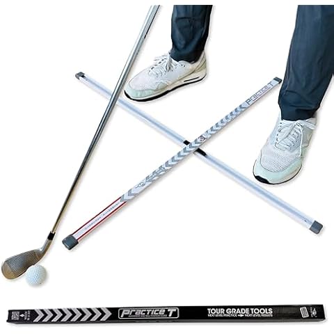 EyeLine Golf Training Aid Practice T - Swing Training Aid - Helps Align Feet, Shoulders, and HIPS to Ball - White - One Size (Practice T (No Mirror)) Cover