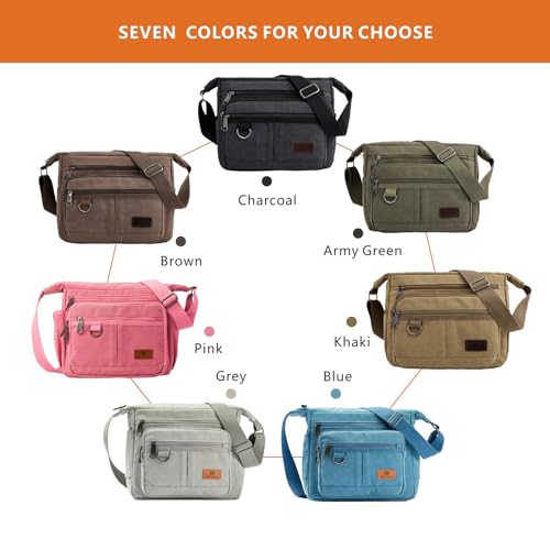 Bolsa carteiro transversal RFID com suporte para garrafa de água, bolsa de ombro para laptop de 13 p