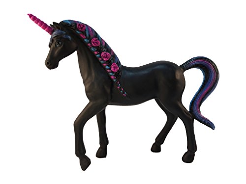 Glitzglam Miniature Unicorn Statue - Black Beauty Figurine - For Your Enchanted Fairy Garden. 5.5 Inches Tall Fairy Garden Accessory #TOP1