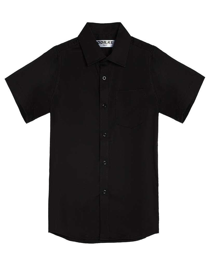 DDILKE Camisa escolar para niños de manga corta Uniforme Camisas sólidas, ajuste regular