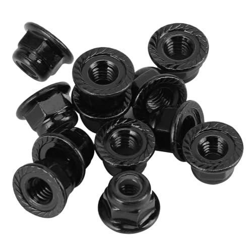 12 Stück Rc Kontermuttern, 1/10 Reifen 4 Mm rutschfeste Mutter Kompatibel Mit Axial Traxxas Trx4 Trx6 Scx10 Rc Modellauto(Schwarz) Radmuttern 1/10