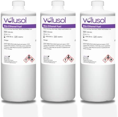 Fireplace Fuel, Ventless, Bio-Ethanol, Clean Burning/Eco-Friendly (1000mL /32 oz.) (Pack of 3)