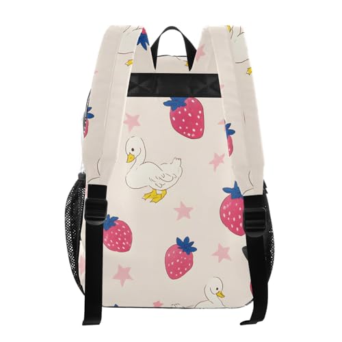 Duck and Strawberry Clear Backpack Heavy Duty Clear Bookbag Transparent See Through PVC Backpacks for School3