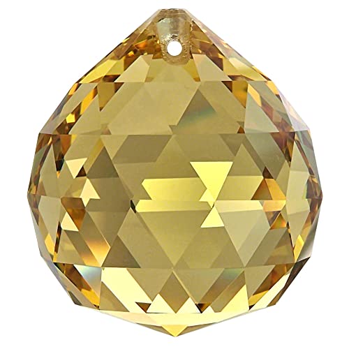 Kristall Kugel Ø 30mm Lt. Topaz ~ Gelb K9 ~ Feng Shui Suncatcher