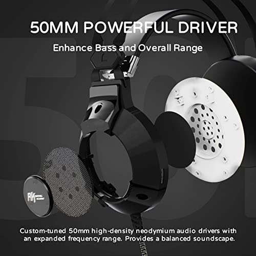 Image of RK ROYAL KLUDGE PS4 Gaming Headset with Microphone, RK E9000 Xbox Headset PS5 Headphone with Mic Noise Cancelling RGB Lights 7.1 Surround Sound for PS4 PS5 Xbox One Nintendo Switch PC, Black