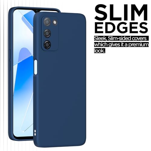 Image of Outlouders Back Cover for Oppo A55 | Camera Protection | Durable Soft Matte Silicone Bumper Case (Blue)