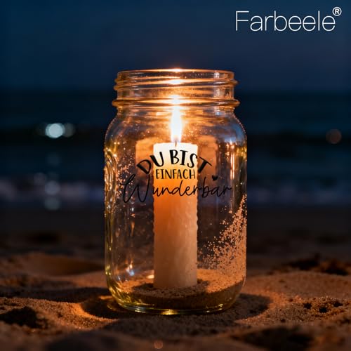 Farbeele 4 Stück Rub On Sticker, UV Transferaufkleber Folie 19x14cm für Glas, Holz, Karten, Scrapbooking, DIY Handarbeiten, Basteln, Geschenkidee, Wohndeko, Party Deko （Schöne Wörter）