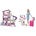 Barbie - Casa Dei Sogni Per Bambole, Con Ascensore Per Disabili, 3 Piani & In Viaggio, Bambola Bionda Con Cucciolo, Valigia Che Si Apre