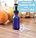 JUVITUS 1 oz / 30 ml Cobalt Blue Glass Boston Round Bottle with Graduated Measurement Glass Dropper (4 pack) + Funnel
