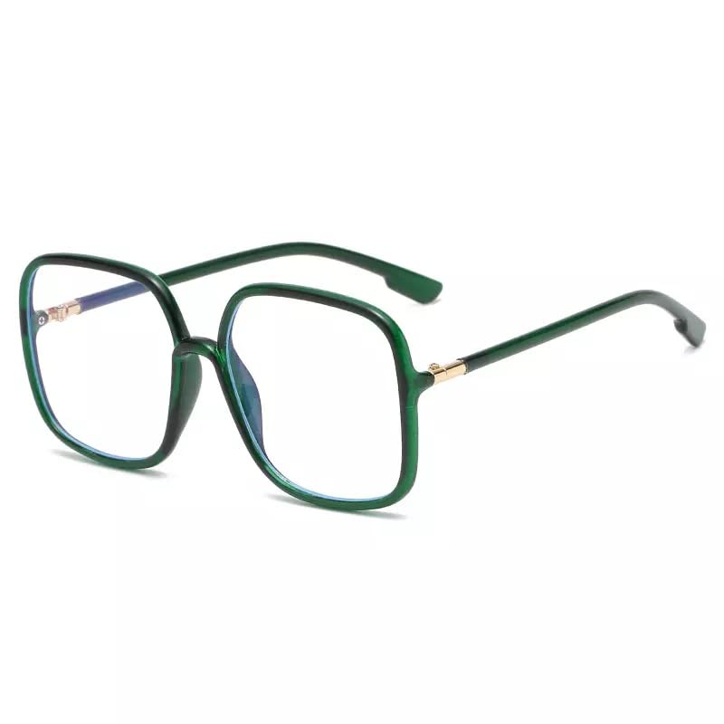 Blue Light Blocking Glasses women Anti Glare UV Filter Computer Gaming Glasses Retro square Eyeglasses (Green)