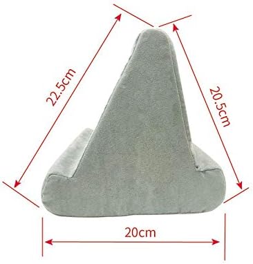 Miniatura 2 de Nuevo soporte de tableta comprimible Soporte de almohada Soporte de almohada suave de ángulo múltiple para iPad Tablet Book y E-Reader (gris pequeño)