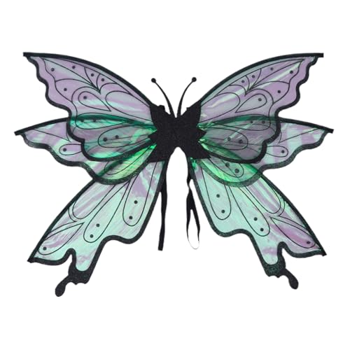 Générique de fée Transparente - Hall0ween Cladding Elef Butterfly Ailes avec Queue d'hirondelle Clignotante | Performance des fêtes de fête revisite fée...